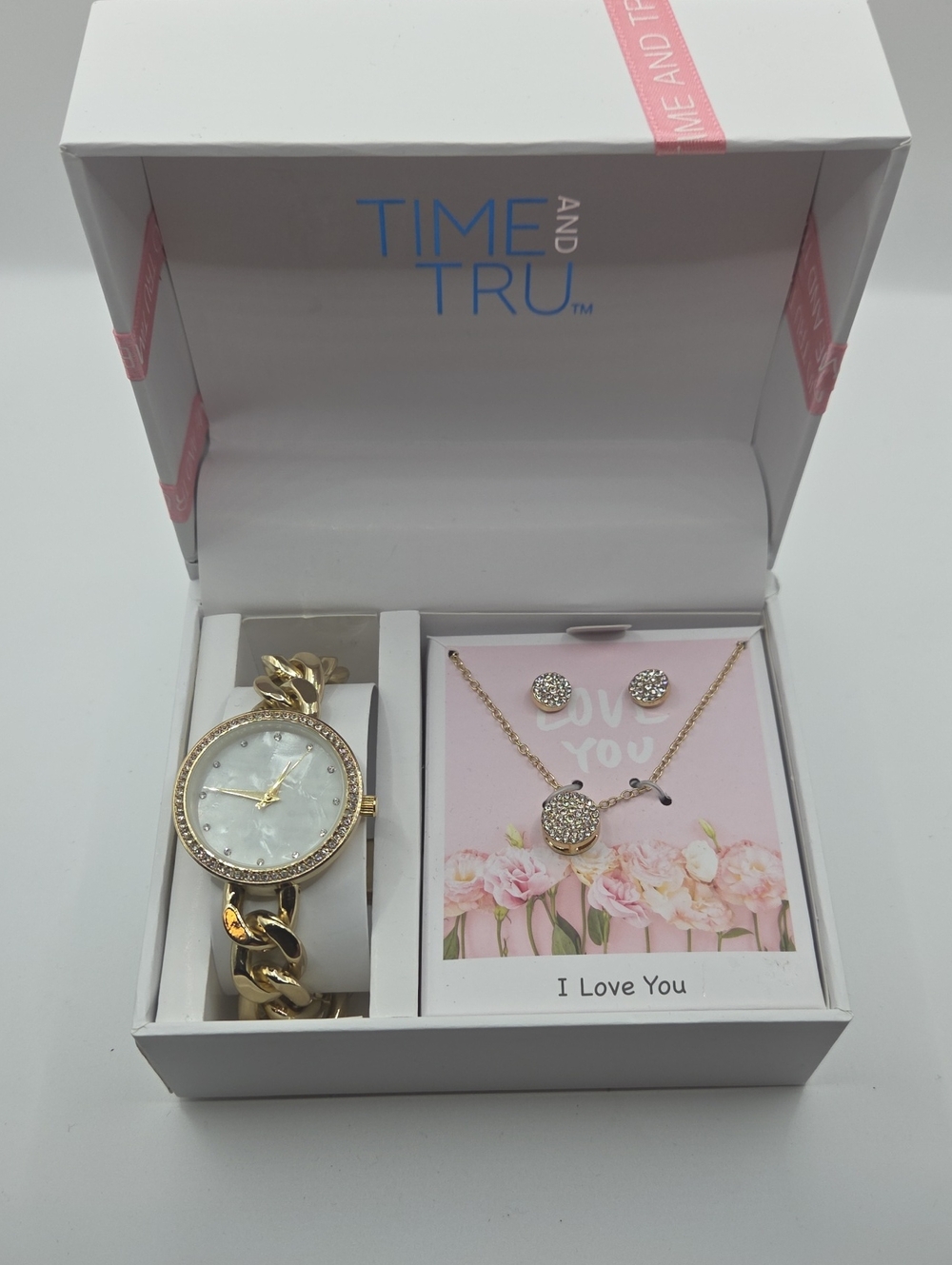 Time and Tru Gold Women's Watch and Jewelry Gift Set